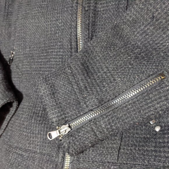 Ruff Hewn Moto Style Wool Blend Jacket - Picture 7 of 12